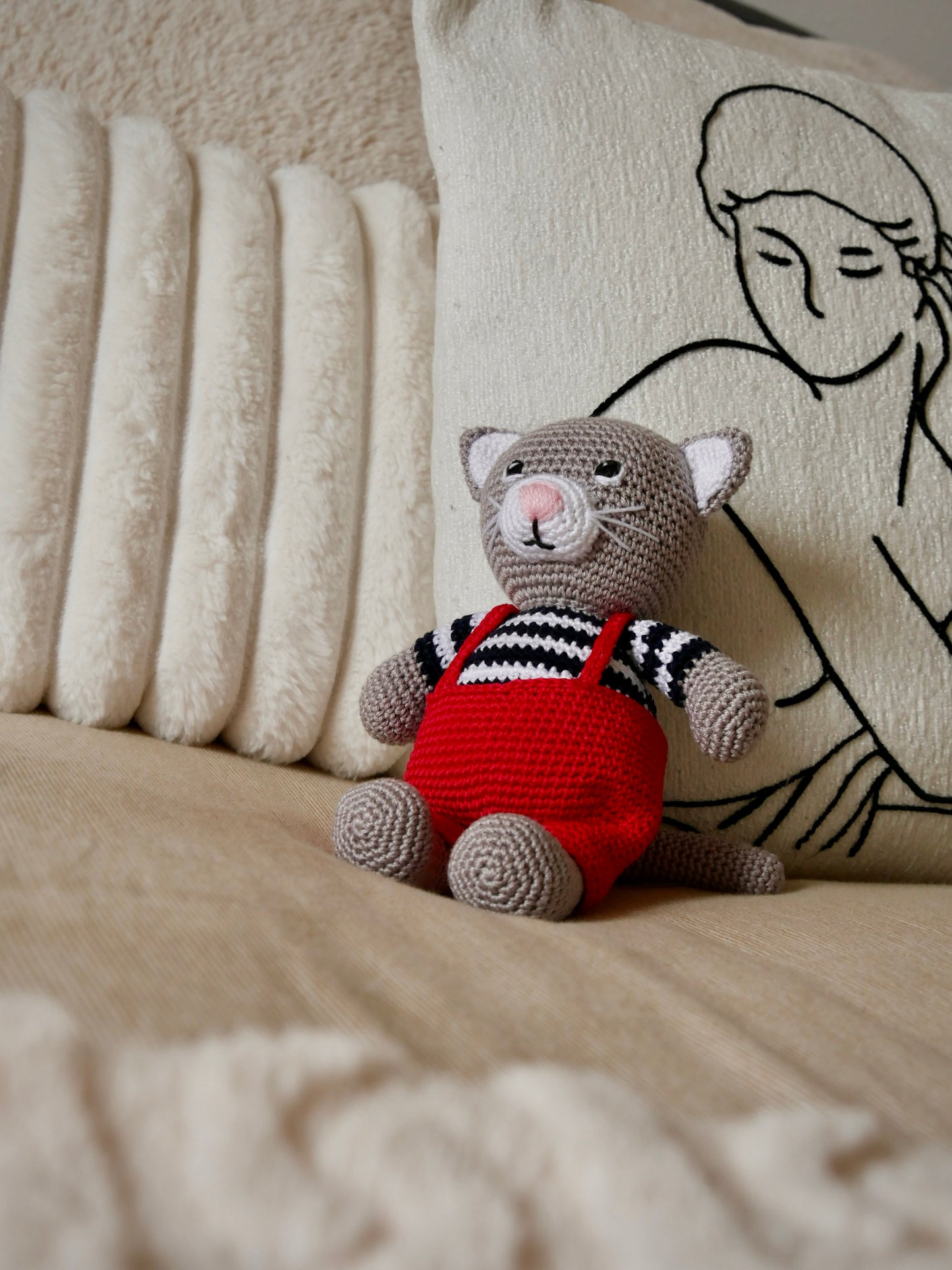Félix : le chat amigurumi en marinière