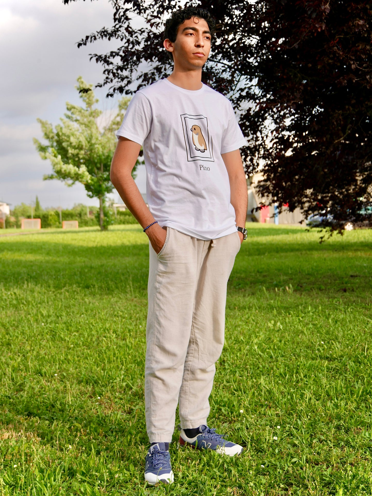 Pino beige t-shirt cadre