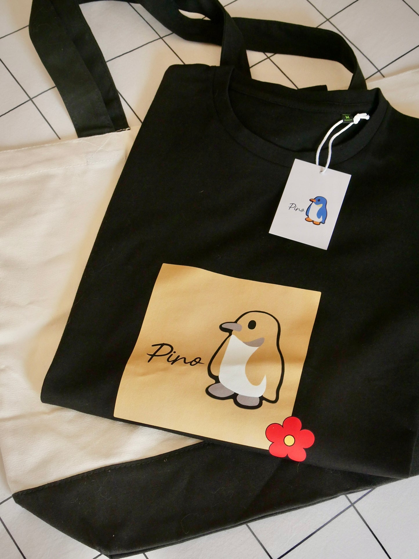T-shirt PINO noir square beige